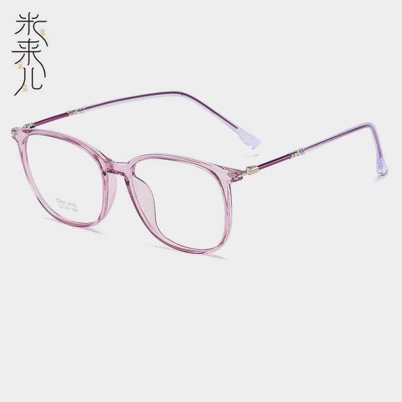 日韩TR90圆形透明色系平光眼镜 原宿近视眼镜框男女文艺眼镜架定