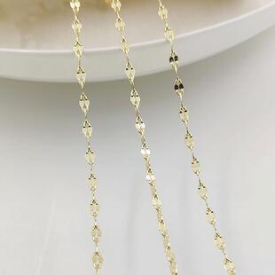 14K包金口唇链条diy饰品配件铜镀真金链子项链手链材料保色链定制