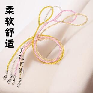 宠物用品 牵引绳中小型犬用仿钢丝牵引绳 串珠钢丝狗链定制