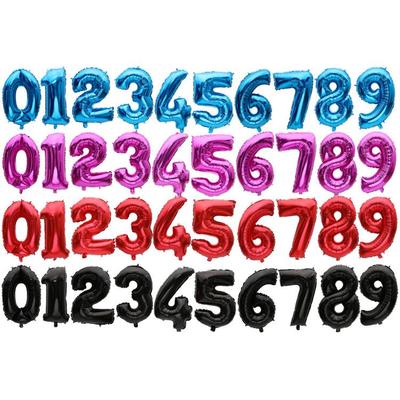 32寸胖版数字铝箔气球 红色数字气球 婚庆派对气球 0-9 黑色定制