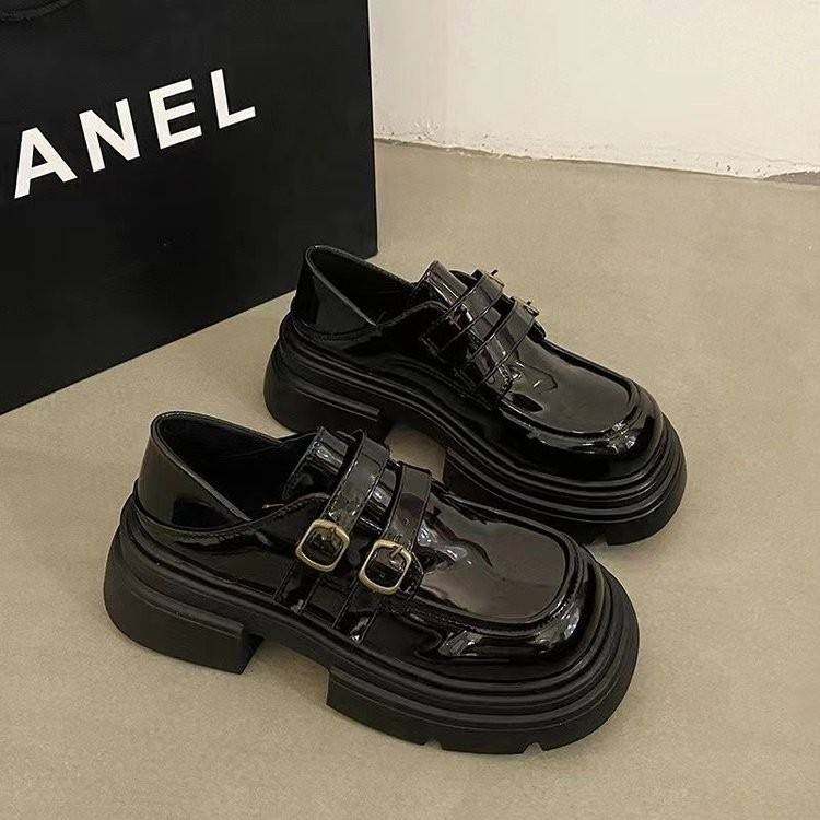 复古厚底乐福鞋2026新款英伦风粗跟浅口黑色乐福鞋配裙子jk小皮鞋,女鞋,浅口单鞋,淘宝优惠券,粉丝福利购,淘宝优惠卷