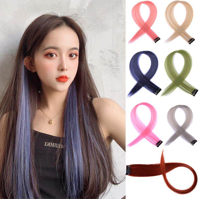 假发片接发片彩色发片直发片卷发片女士长短彩色接发仿真发高定制