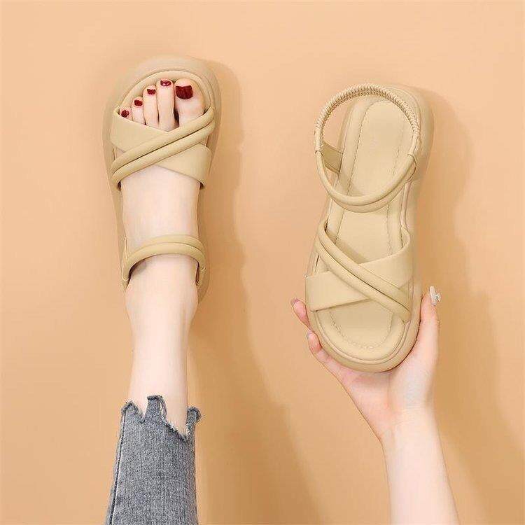 软底凉鞋女2026年新款夏季平底配裙子仙女风不累脚孕妇沙滩鞋定制