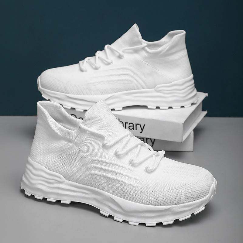 2026春秋季热卖新款外贸女鞋一脚蹬飞织透气情侣鞋休闲运动鞋男鞋