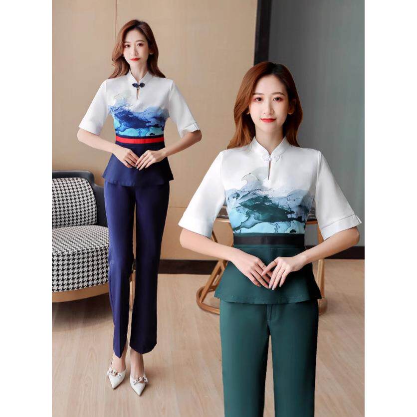 新款秋冬师工作服 女套装酒店足浴店足疗沐足按摩技师服工衣
