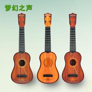 儿童大号60cm仿真木纹尤克里里吉他玩具可弹奏乐器幼儿园送礼礼物