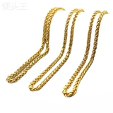 Имитация золотое ожерелье мужского босса, доминируя преувеличение с большим золотым цепью, чтобы заставить артефакт с двойной пряжкой скручивание песок Золотое ожерелье
