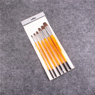 厂家画材平头破天荒狼毫水粉笔 6支套装油画笔 狼毫丙烯