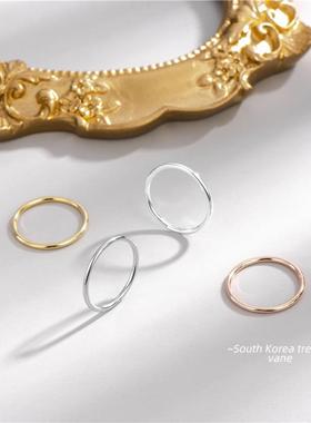 S925银简约光圈戒指男女通用个性气质时尚指环直供定制