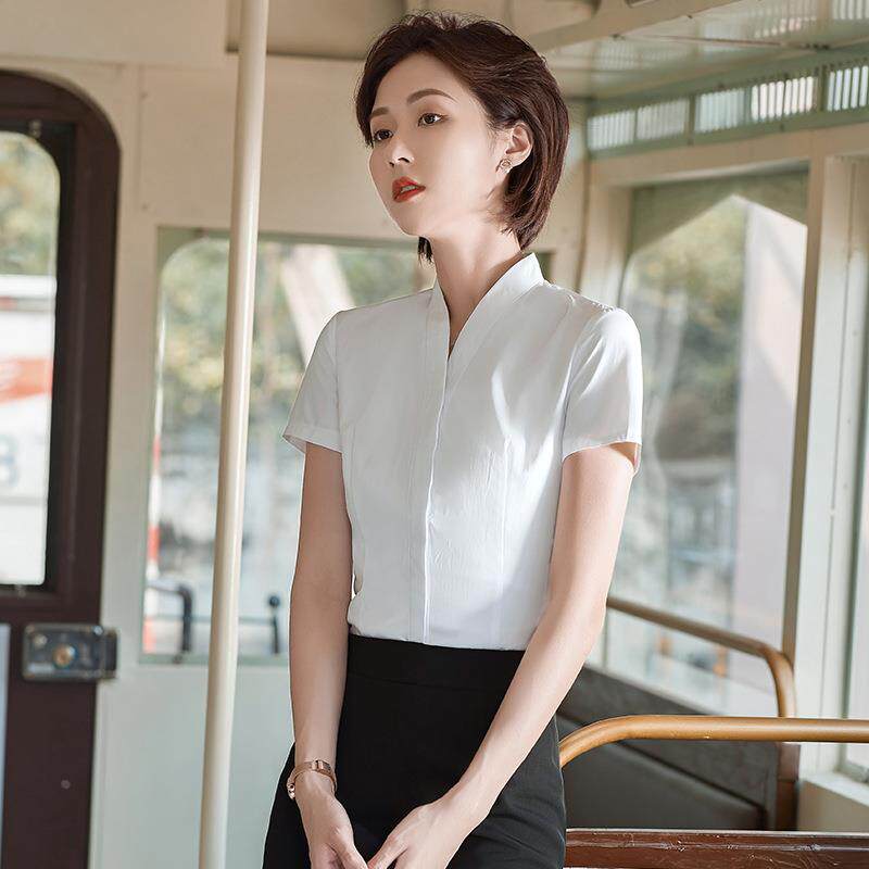 南航空姐白衬衫女短袖职业装空乘面试乘务员艺考高铁制服工作定制