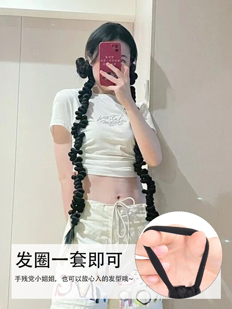 假发辫子女不规则扭扭辫