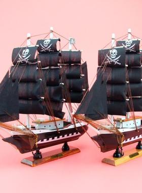 海盗船木质模型 地中海风格木制摆件工艺品家居装饰摆设定制