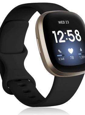 适用于Fitbit Versa3/Sense硅胶表带同款运动手表带腕带