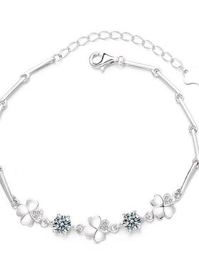 韩版新款925银镶钻莫桑石