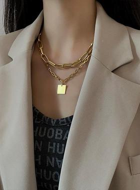 欧美新款流行夸张粗链锁骨链女