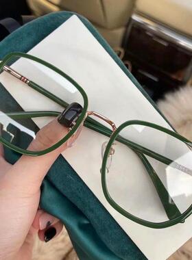 现货 绿色近视眼镜框TR90防平光镜 韩系男学生定制