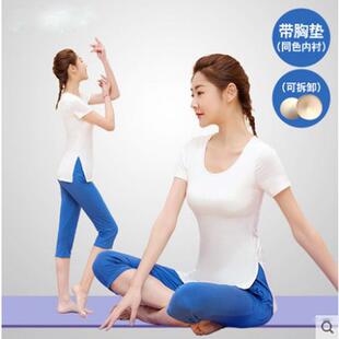夏季瑜伽服套装女瑜珈健身服短袖七分裤大码显运动愈加服莫代尔定