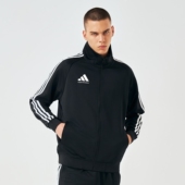 运动套装 adidas阿迪达斯外套男女春秋黑色休闲夹克上衣立领经典 款