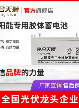 光合天狮太阳能专用胶体蓄电池12v100AH家用光伏监控路灯渔船电瓶