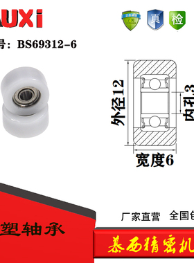厂家直销包塑包胶轴承滚轮 导向轮BS69312-6