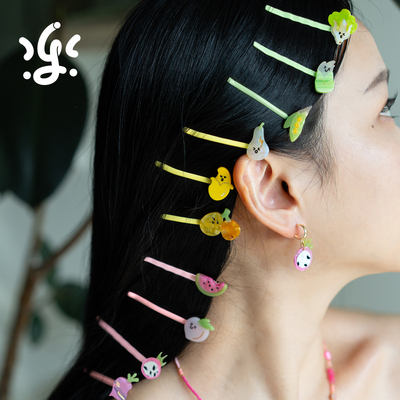 古古楽gugu春夏节气蔬果一字夹刘海边夹侧边发夹碎发头饰发卡可爱