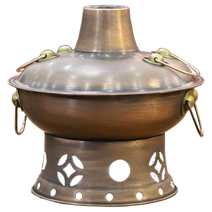 环保油双人铜火锅老北京老式单人锅酒精锅紫铜商用新绛铜锅火锅炉