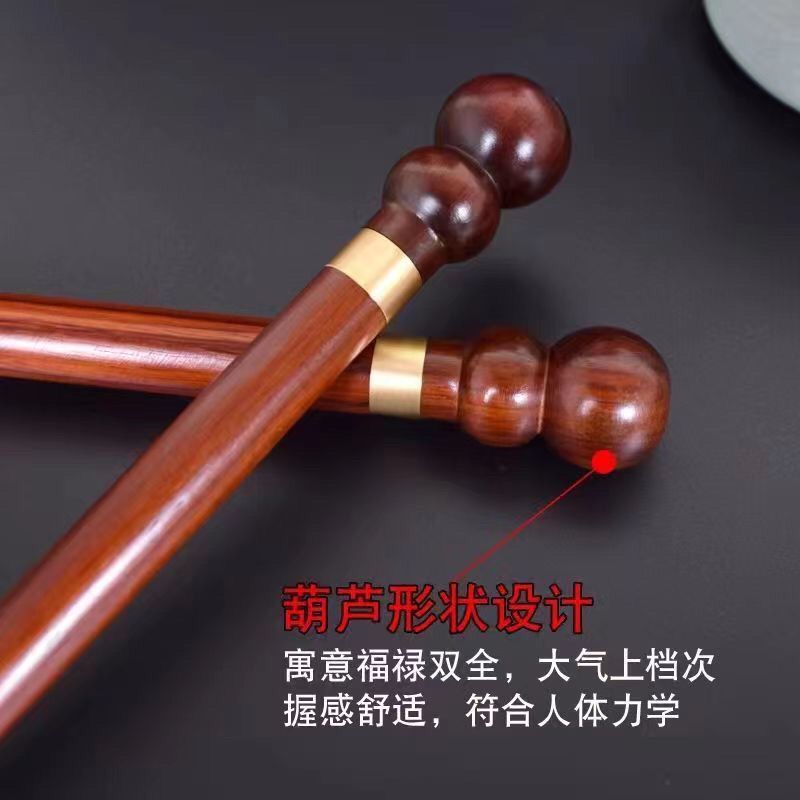 小叶紫檀木长柄鞋拔子全黄铜福字拔头高档老人孕妇弯腰实木家用