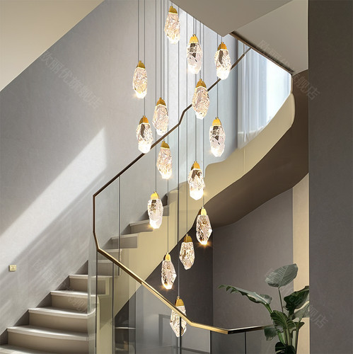 水晶陨石楼梯灯长吊灯