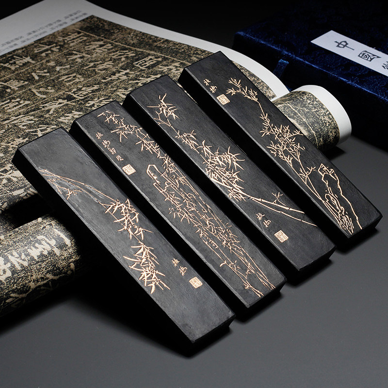国家非遗徽歙老胡开文松烟集锦套装墨郑板桥礼品墨徽歙老胡开文礼品收藏墨条墨锭墨块送礼徽墨文房四宝套墨