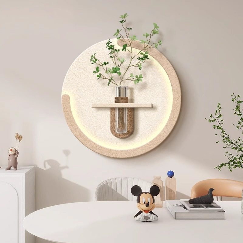 奶油风客厅沙发背景墙装饰画轻奢高级感砂岩花瓶水培绿植挂画新款,家居饰品,现代装饰画,淘宝优惠券,粉丝福利购,淘宝优惠卷