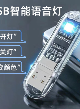 人工智能语音控制小夜灯卧室LED声控睡眠灯床头灯宿舍usb感应台灯