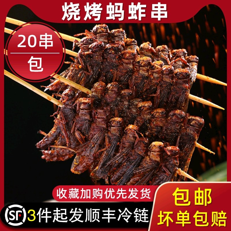 蚂蚱串烧烤食材油炸烧烤商用20串