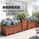 新款 树脂花盆加厚耐用塑木花箱户外庭种植箱商业隔断花槽室外花池