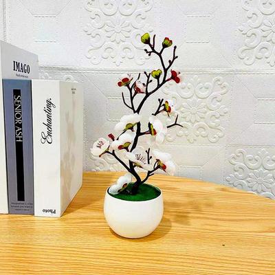 Bonsai Silk Flowers Plum Blossoms Artificial Plant Fake Flow