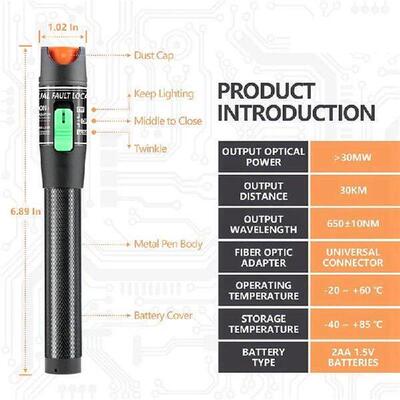 Visual Fault Locator, 30MW Optic Fiber Cable Tester with FC