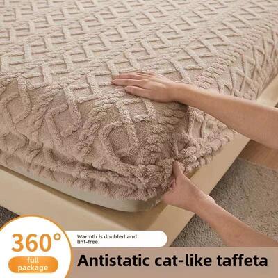 Warm Flannel Fitted Sheet Bedsheet Bed Mattress Cover single