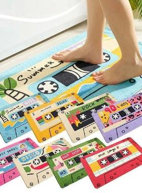 1Pcs Durable Doormats Non-Slip Rugs Cassette Music Tape