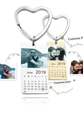 Custom Color print photo keychain couples anniversary gift