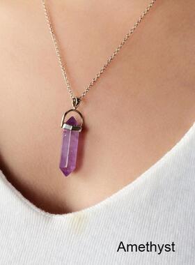 Agate crystal ornament hexagram pendant necklace跨境饰品项链