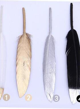 50pcs/bag Gold Plated Feathers 5-7inches for Christmas