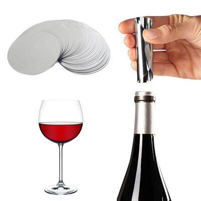 50Pcs Silver Wine Pourer Disk Drip-proof Drop Drip Stop Pour