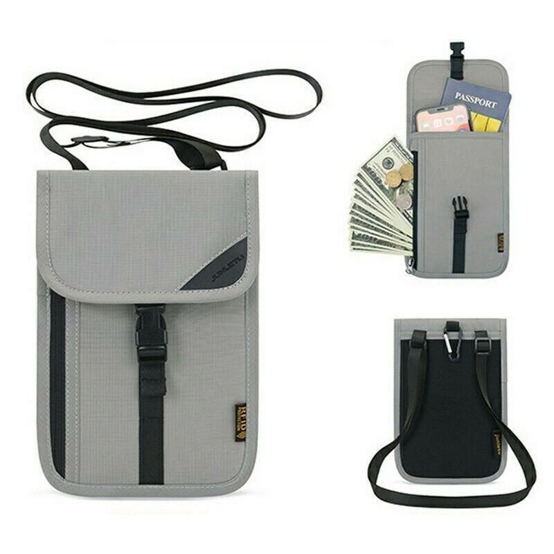 RFID Passport ID Bag Travel Multi-Functional Hanging Neck Sm