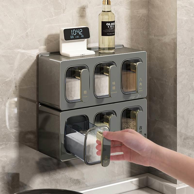 Seasoning Box Condiment Storage Container Rack Spice Jar