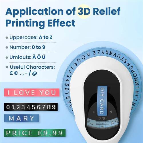 DIY Handheld Label Maker Embossing 3D Label Printer Portable