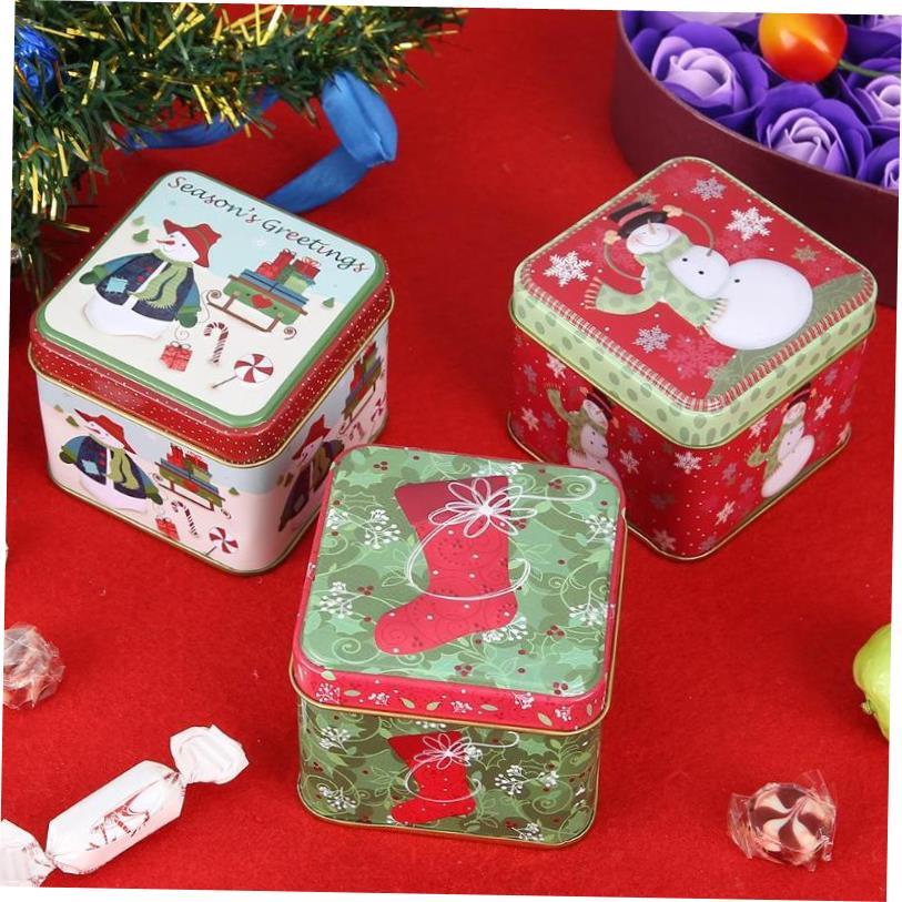 Christmas Gift Box Package Tin Box Wedding Party Candy