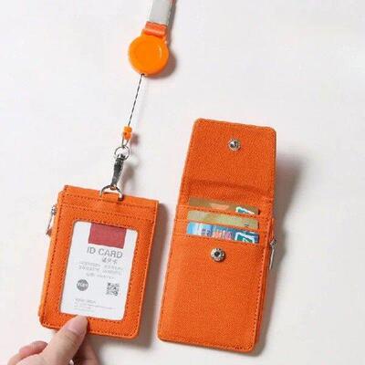 1pc Multifunctional PU Leather Card Cover Case Staff Work