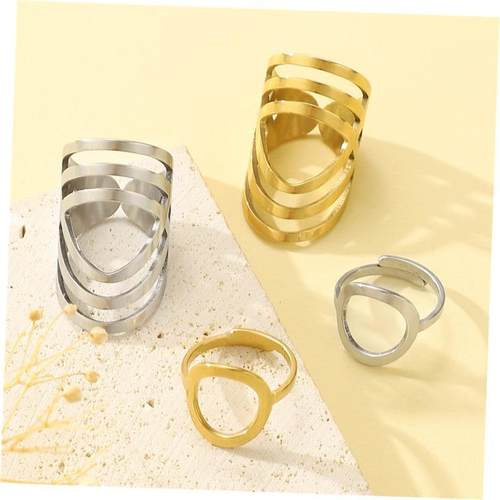 golden Silver Fashion Oval Ring open everyday rings金色戒指