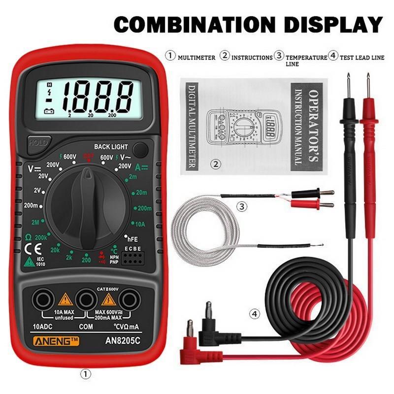 AN8205C Digital Multimeter /DC Ammeter Volt Ohm Tester Meter
