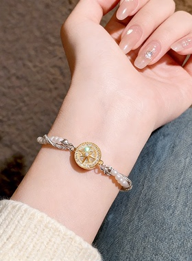 金色八芒星珍珠缠绕手链轻奢