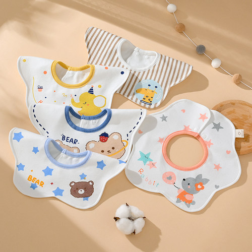 婴儿围嘴纯棉防水防吐奶